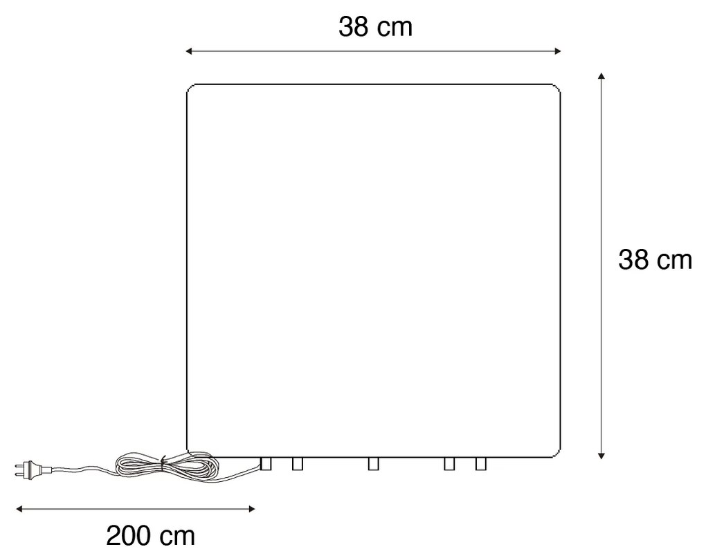 Candeeiro de exterior moderno branco 38 cm quadrado IP44 - Nura Moderno