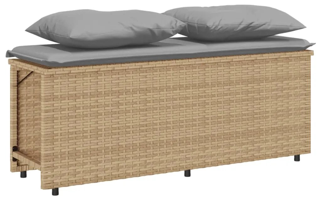 3 pcs conjunto de jantar p/ jardim com almofadões vime PE bege