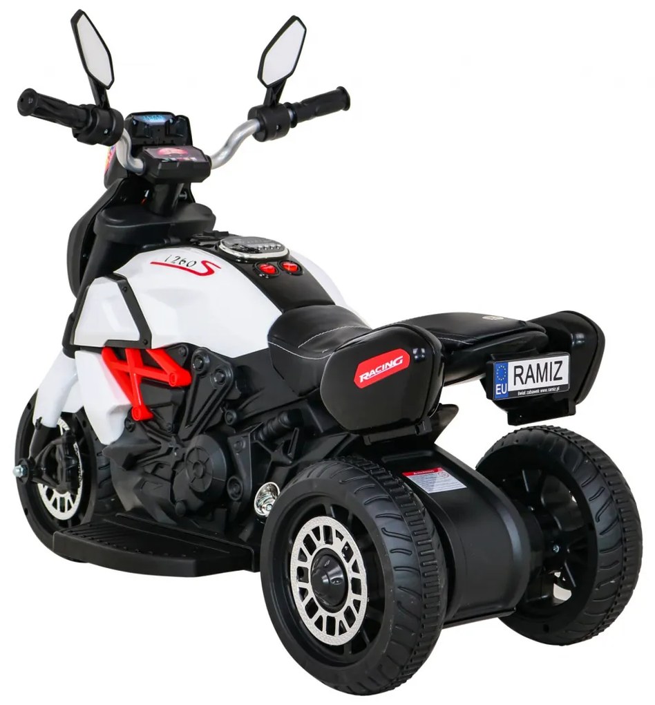 Mota elétrica para crianças 6V, Fast Tourist, 1,5 a 4 anos Branca