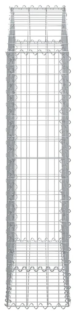 Cesto gabião arqueado 100x30x120/140 cm ferro galvanizado