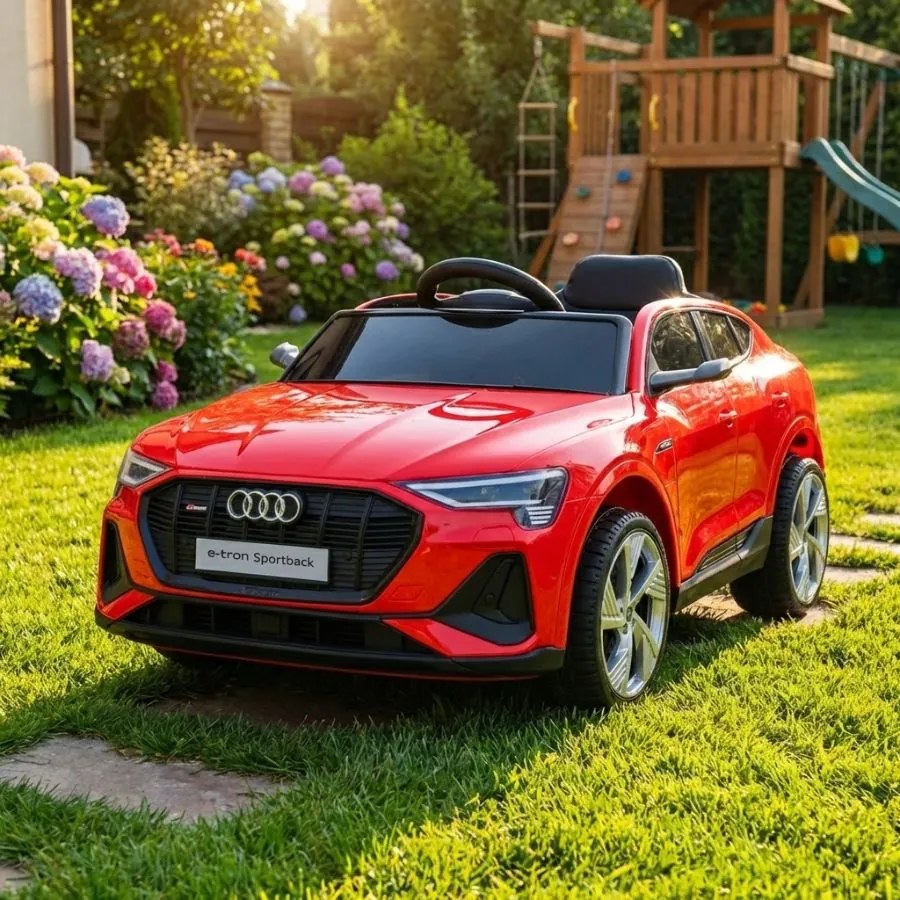 Carro elétrico para Crianças 12V 4x4, 2 a 5 anos Audi E-Tron Sportback, Rodas Espuma EVA Vermelho