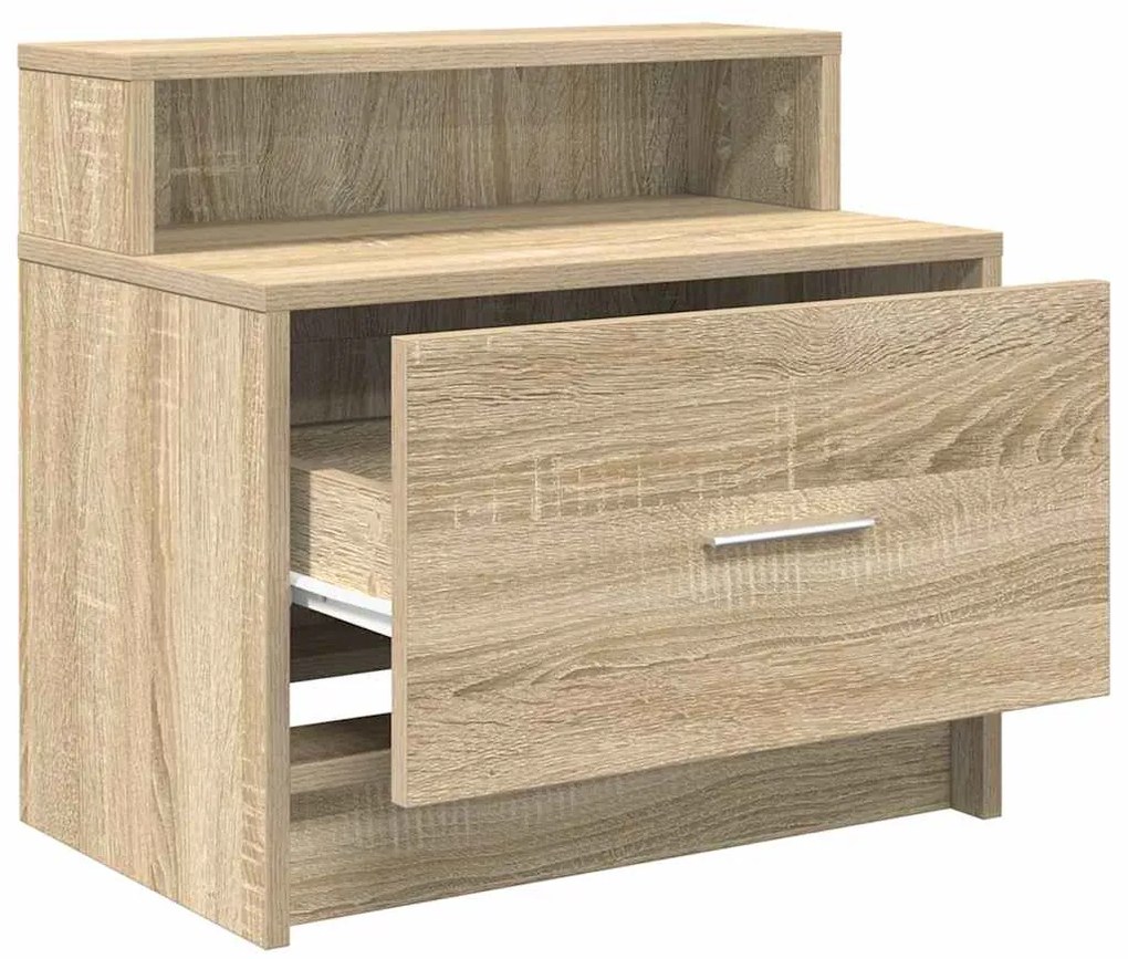 Mesa de cabeceira com gaveta 51x31x47 cm carvalho sonoma
