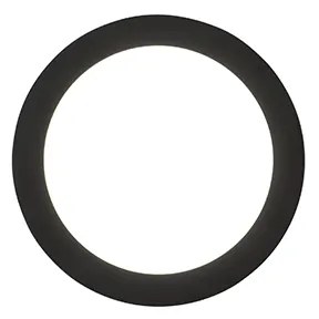 Candeeiro de teto preto 22,5 cm redondo com LED regulável em 3 níveis - Steve Moderno