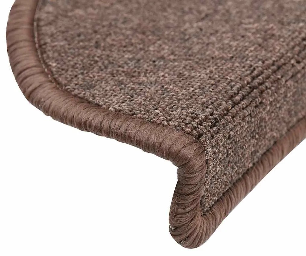 Tapetes de escada 30 pcs 56x17x3 cm castanho café