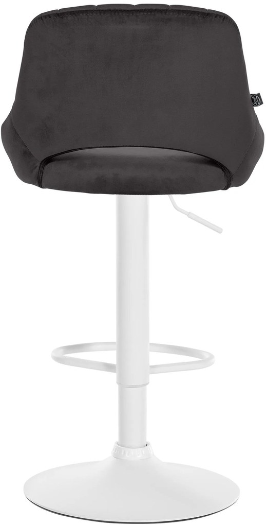 Banco alto Milet em veludo com estrutura branca 85-106 x 47 x 48 cm Preto