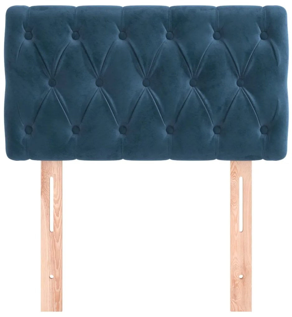 Cabeceira de cama veludo 80x7x78/88 cm azul-escuro