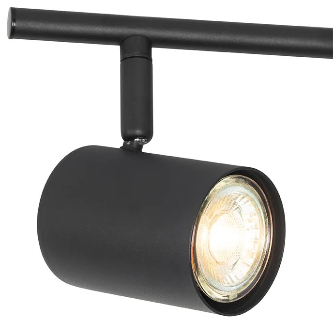 Candeeiro de teto moderno preto 5-luzes ajustável quadrado - Jeana Moderno
