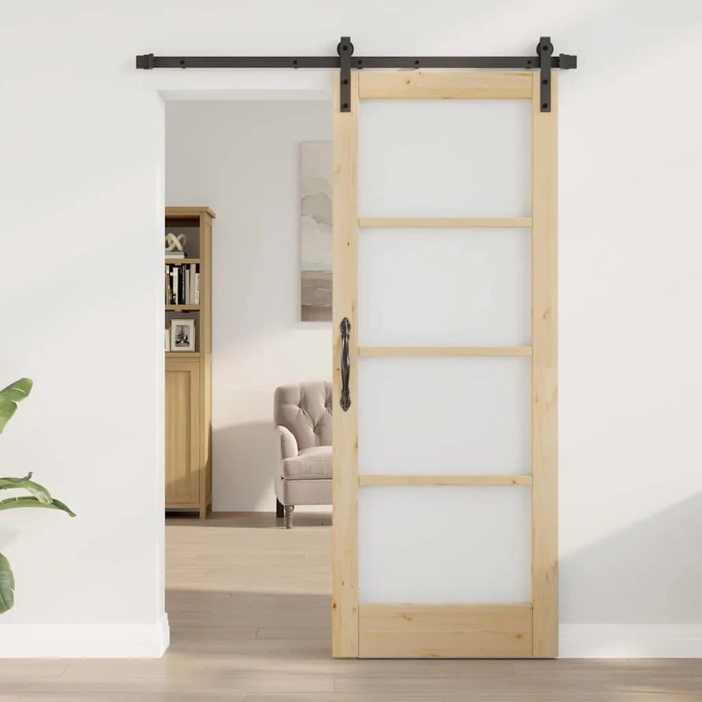 Porta Deslizante vidaXL com Conjunto de Ferragens 'ORKDAL'78x202 cm