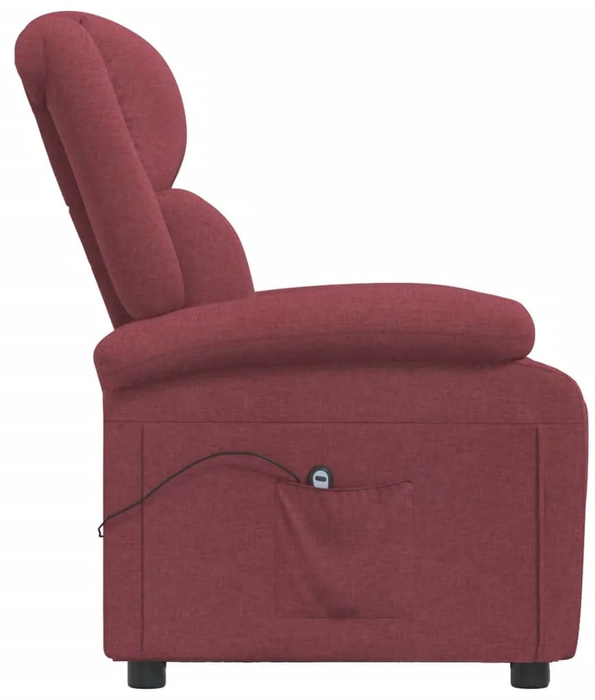 Poltrona elétrica reclinável tecido vermelho tinto