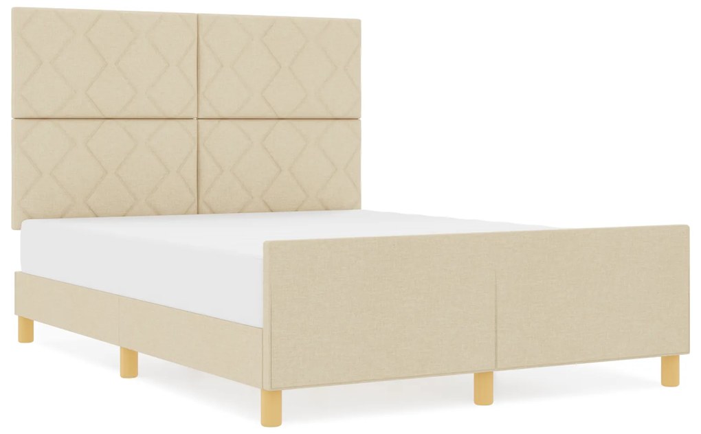 Cama vidaXL Creme 160x200 cm em Tecido