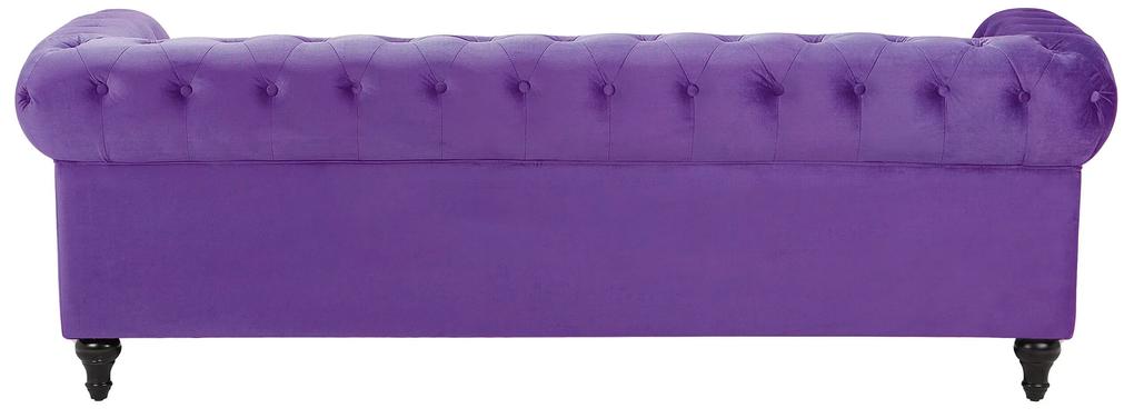 Conjunto de sofás com 4 lugares em veludo violeta CHESTERFIELD Beliani