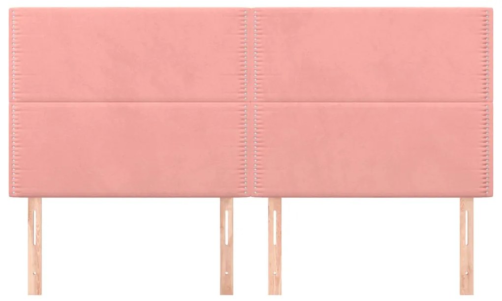 Cabeceira de cama 4 pcs veludo 100x5x78/88 cm rosa