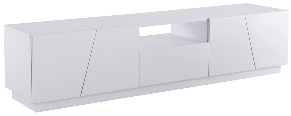 Móvel TV Moderno 170 cm Estilo Patchwork Diagonal, Design Irregular, 170x37x42cm, Branco