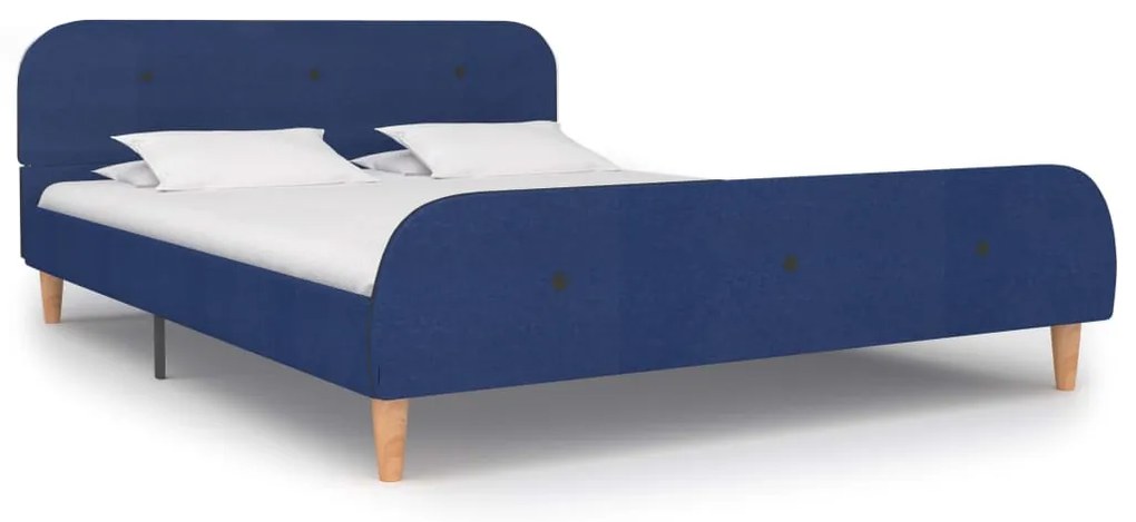 Estrutura de cama 140x200 cm tecido azul