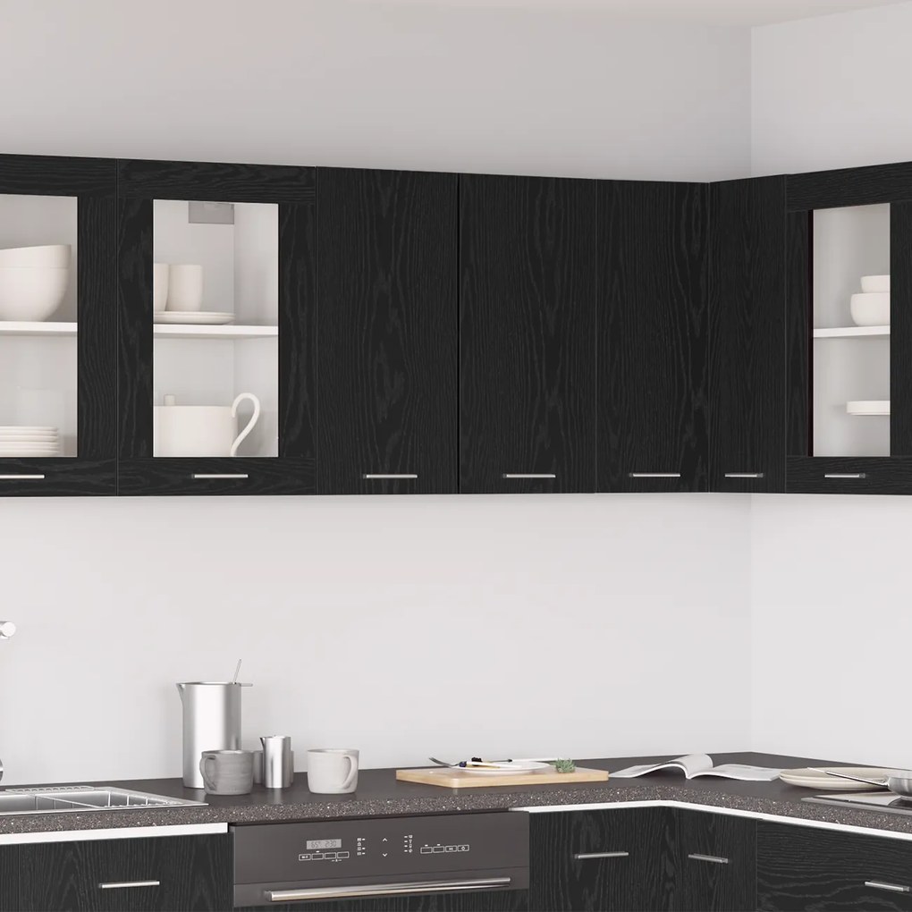 vidaXL Armário Suspenso Oak Preto 60 x 31 x 60 cm, de Madeira Revestida