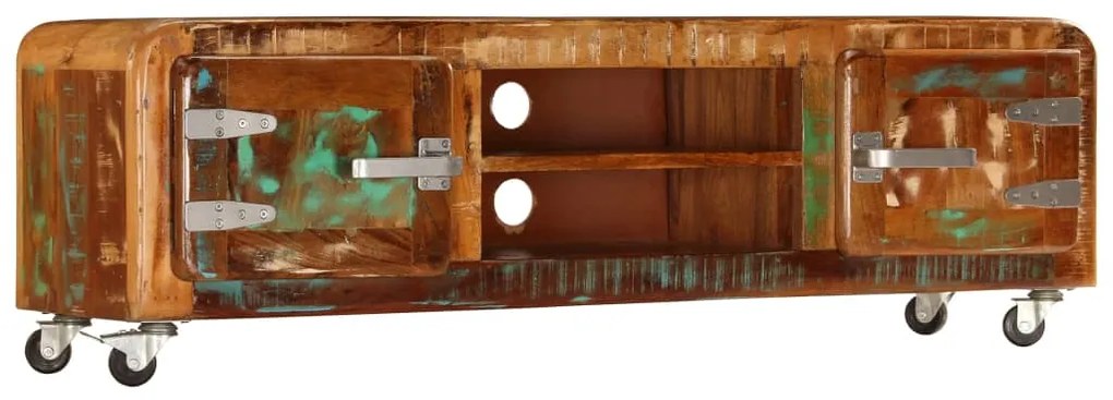 Móvel de TV 120x30x36 cm madeira recuperada maciça