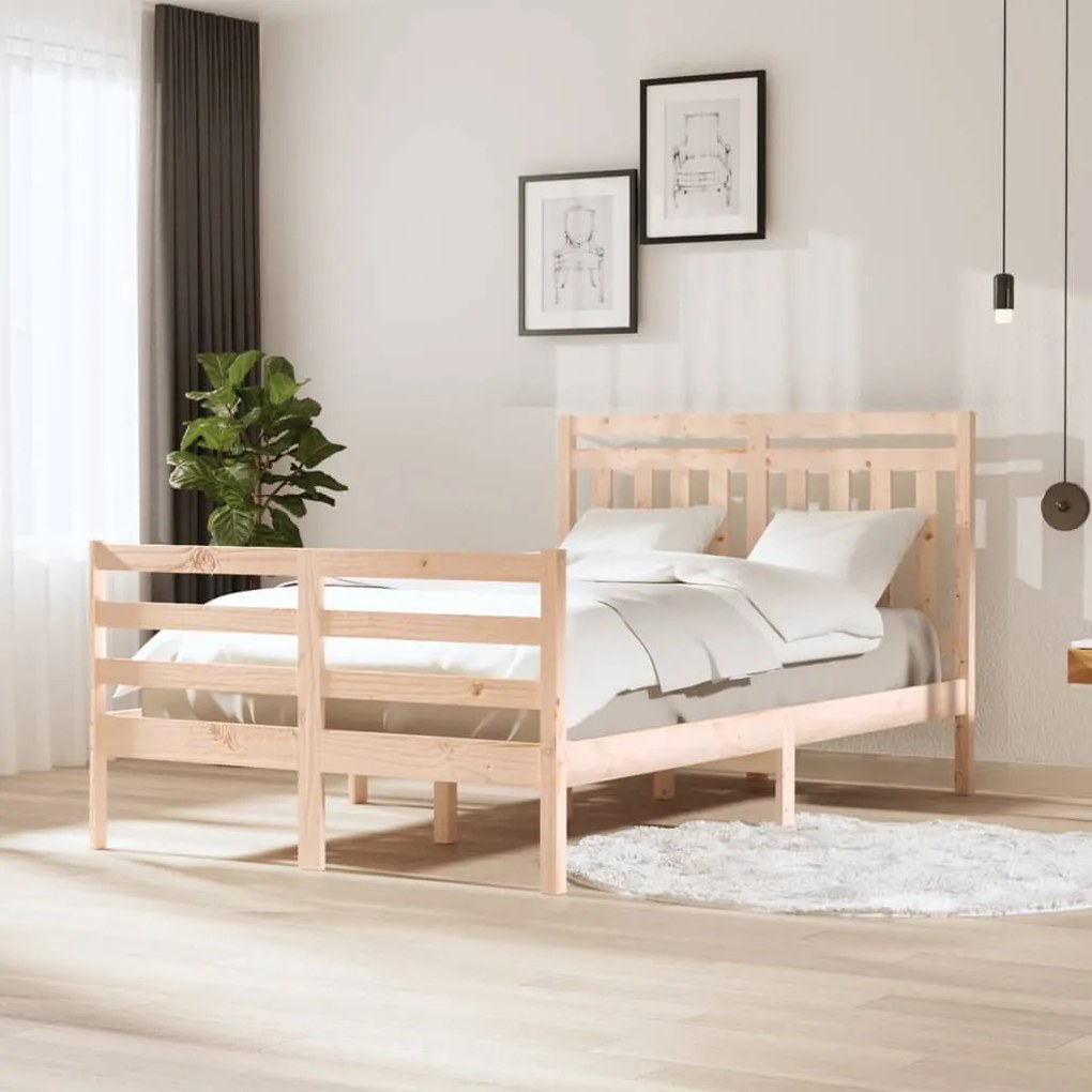 vidaXL Estrutura de cama 120x200 cm madeira maciça
