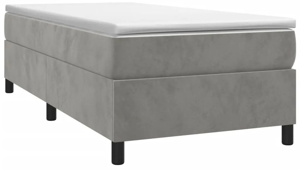 Estrutura de cama sem colchão 80x200 cm veludo cinzento-claro