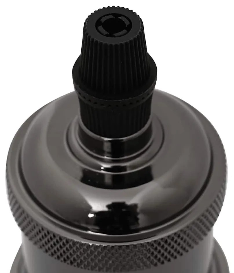 Casquilhos de lâmpadas 2 pcs Preto brilhante E27