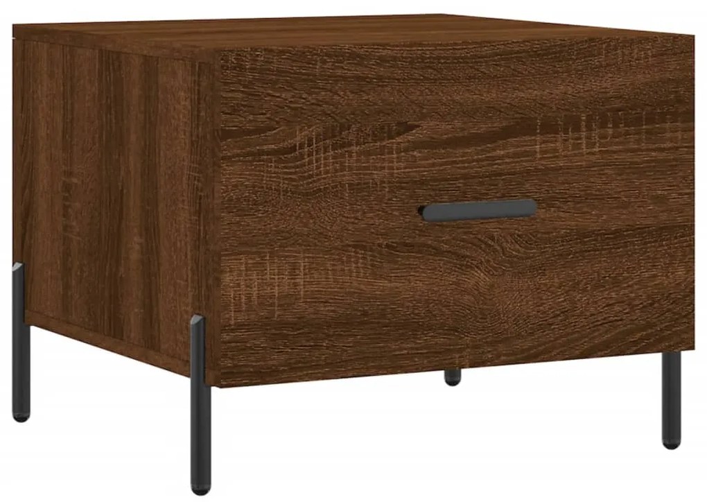 Mesa centro 2 pcs 50x50x40 cm madeira proc. carvalho castanho