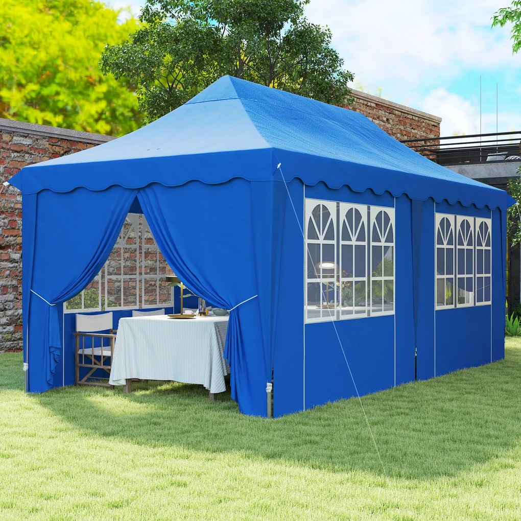 Tenda Dobrável Pop Up Tenda 596x300x315 cm Tenda Dobrável com 6 Parede