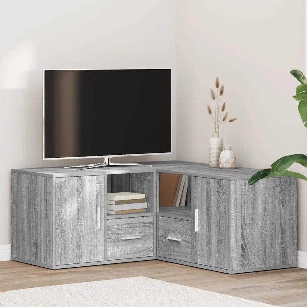 vidaXL Armário canto 160x40x45 cm derivados madeira sonoma cinza