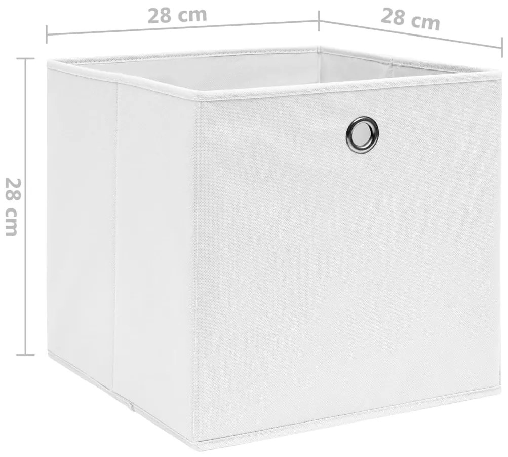 Caixas arrumação 10 pcs 28x28x28 cm tecido-não-tecido branco