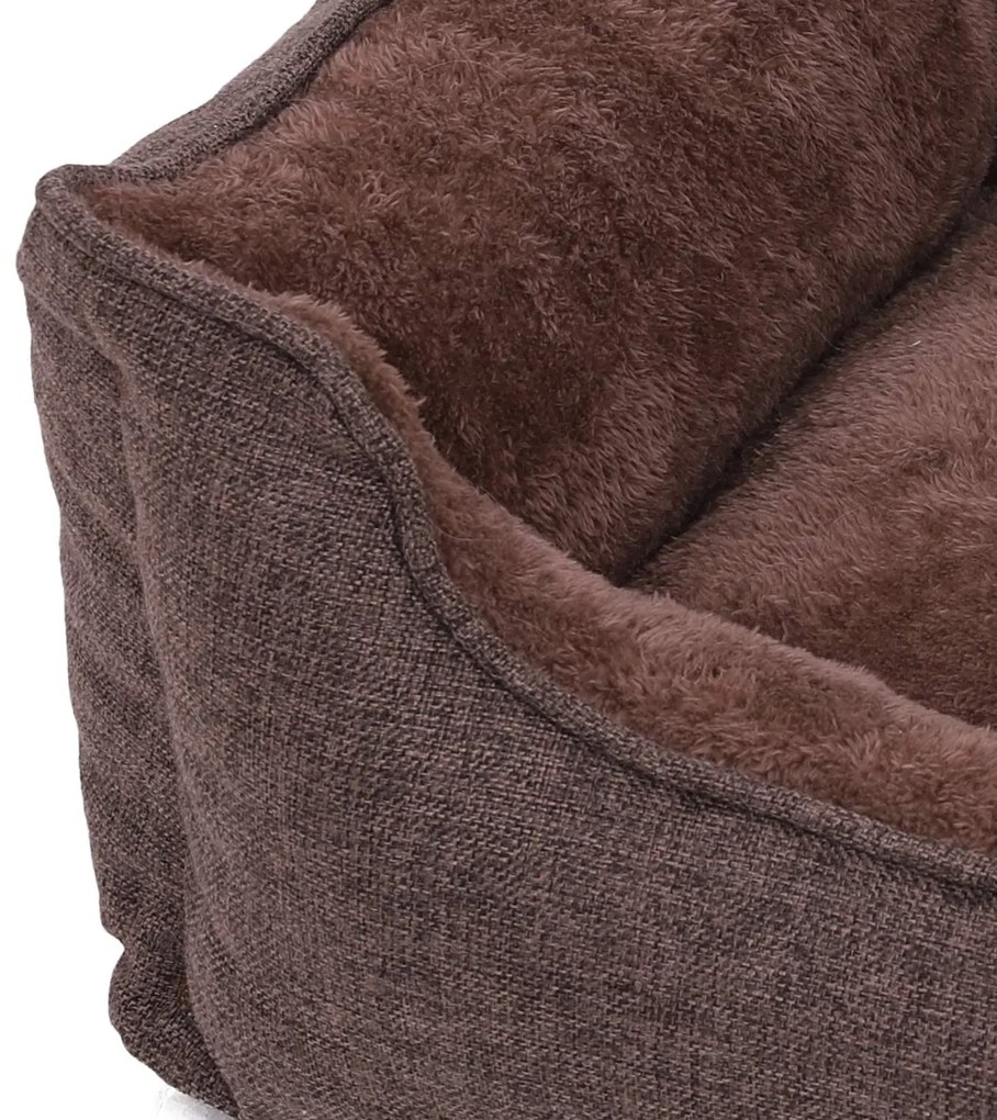 Cama lavável para cães 70 x 55 x 21 cm castanha