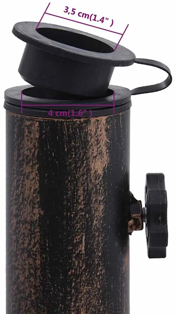 Base para guarda-sol 12 kg 49 cm ferro fundido bronze