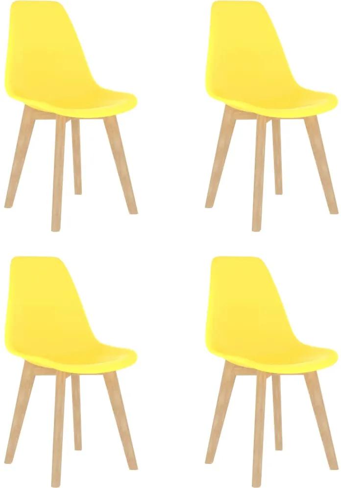 Cadeiras de jantar 4 pcs plástico amarelo