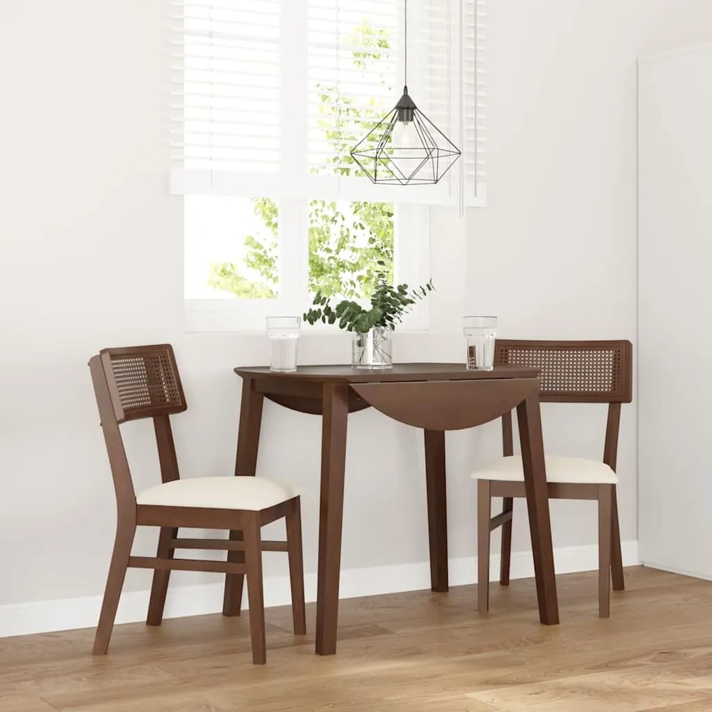 Cadeiras de jantar com almofadões 2 pcs madeira maciça castanho