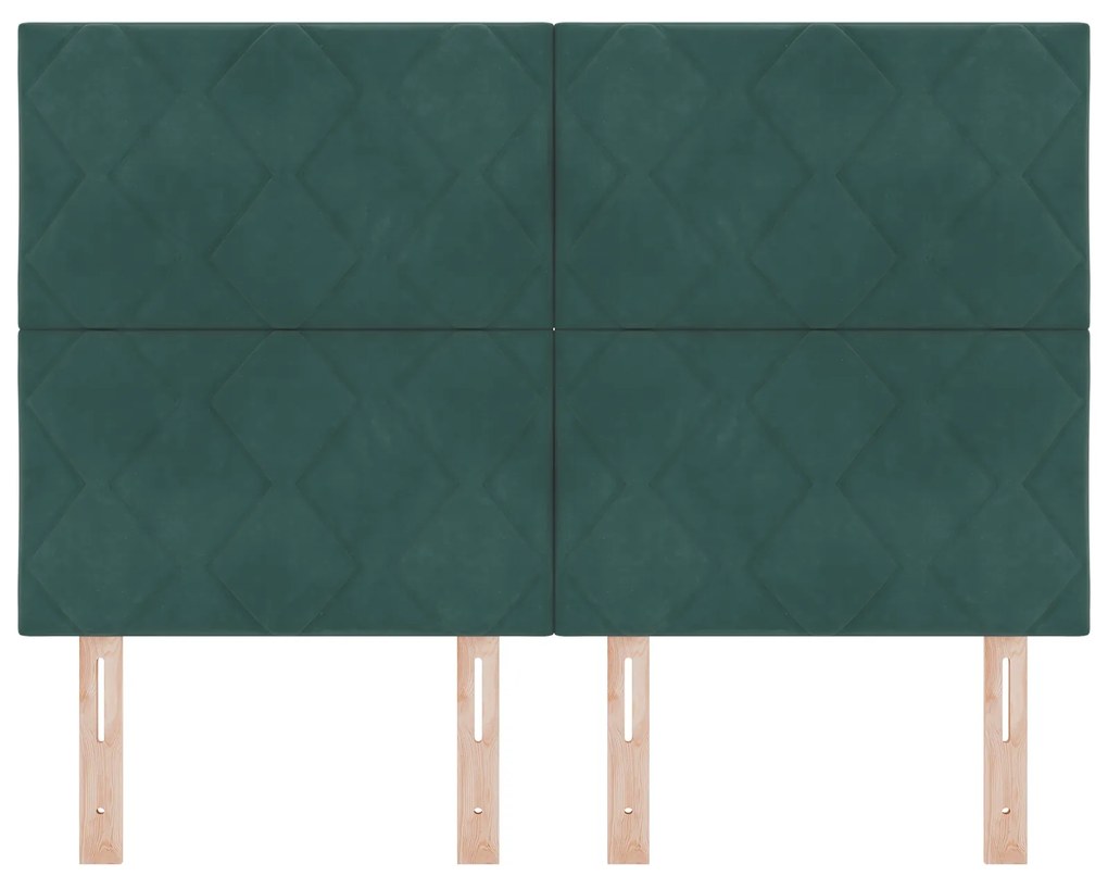 Cabeceira Design de Blocos de Diamante Verde Escura 160 cm Veludo
