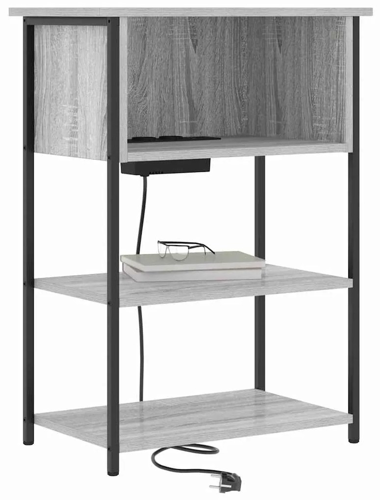 Armário de Cabeceira Sonoma cinzento 55 x 31 x 76 cm