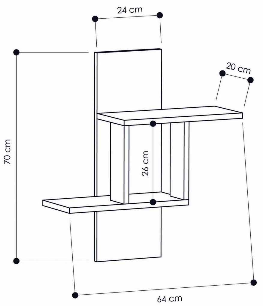 Prateleira de Parede Mill – Branco – 64x70x20 cm
