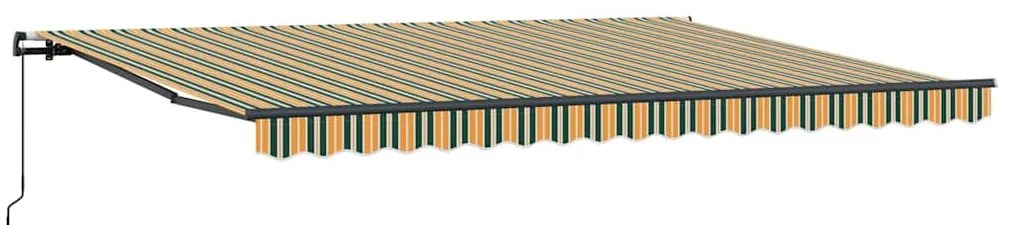 Toldo Retrátil Manual Verde e amarelo 450 × 300 cm Poliéster