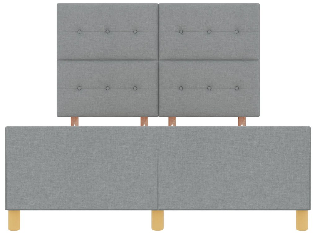 Cama vidaXL Cinza Claro 140x200 cm Tecido