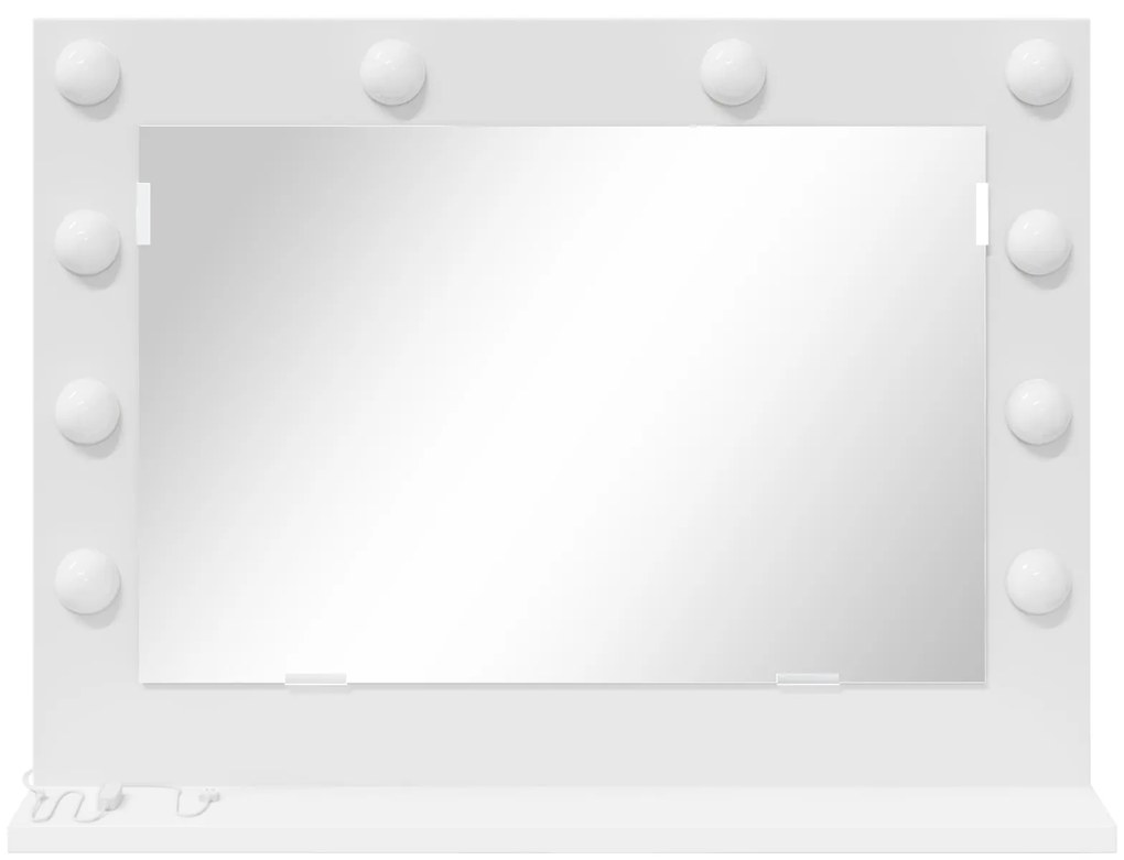 Espelho de Toucador com Luzes LED Branco 60x45x18 cm