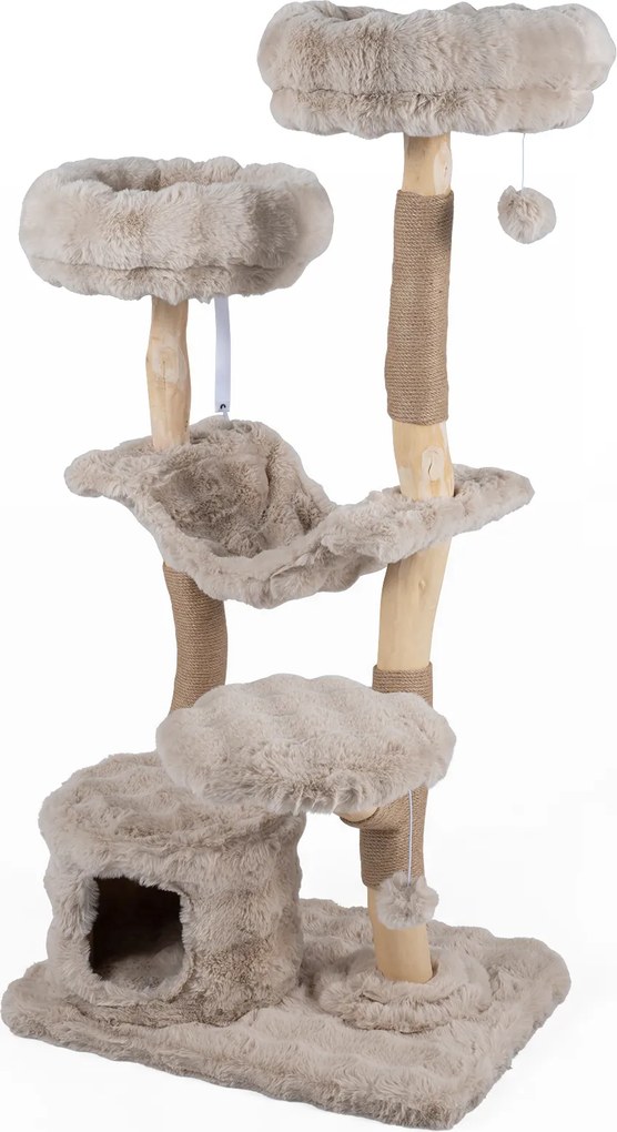 Árvore para Gatos, 71 x 50,5 x 147 cm, Vários Níveis, Caqui