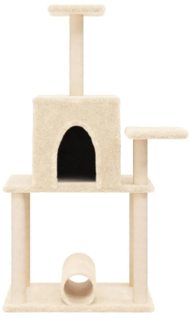 Árvore para gatos c/ postes arranhadores sisal 122 cm cor creme