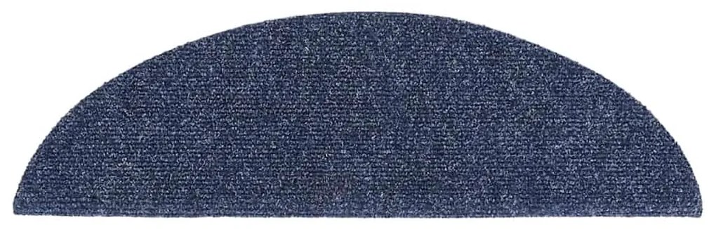Tapetes de escada adesivos 15 pcs 56x17x3 cm azul