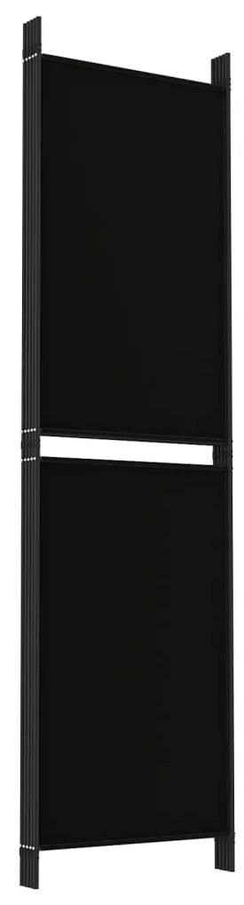 Biombo/divisória com 5 painéis 250x180 cm tecido preto