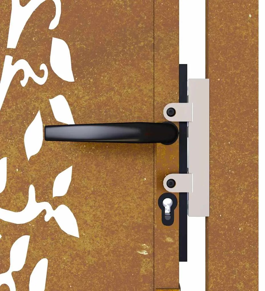 Portão de jardim 105x180 cm aço corten design árvore