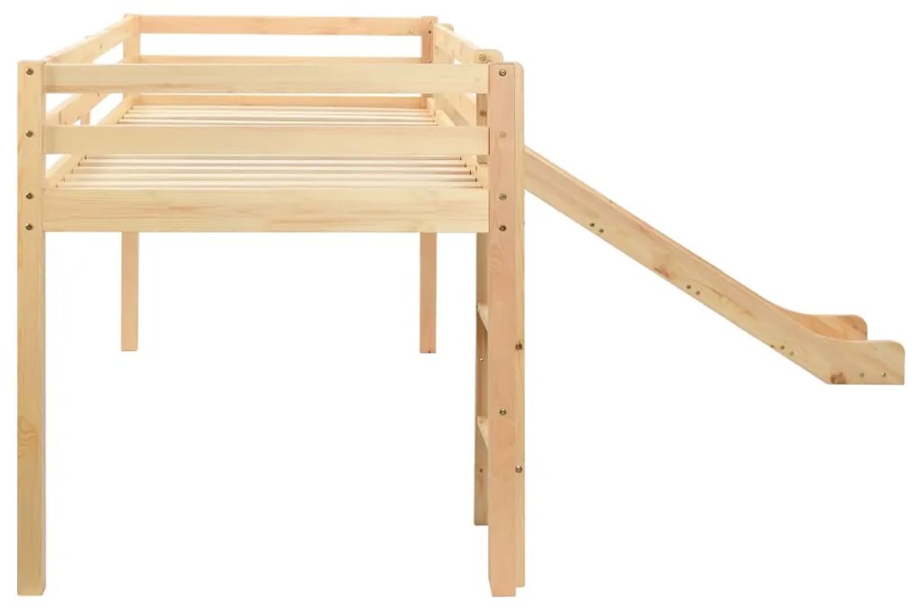 Estrutura de cama infantil c/ escorrega e escada pinho 97x208cm