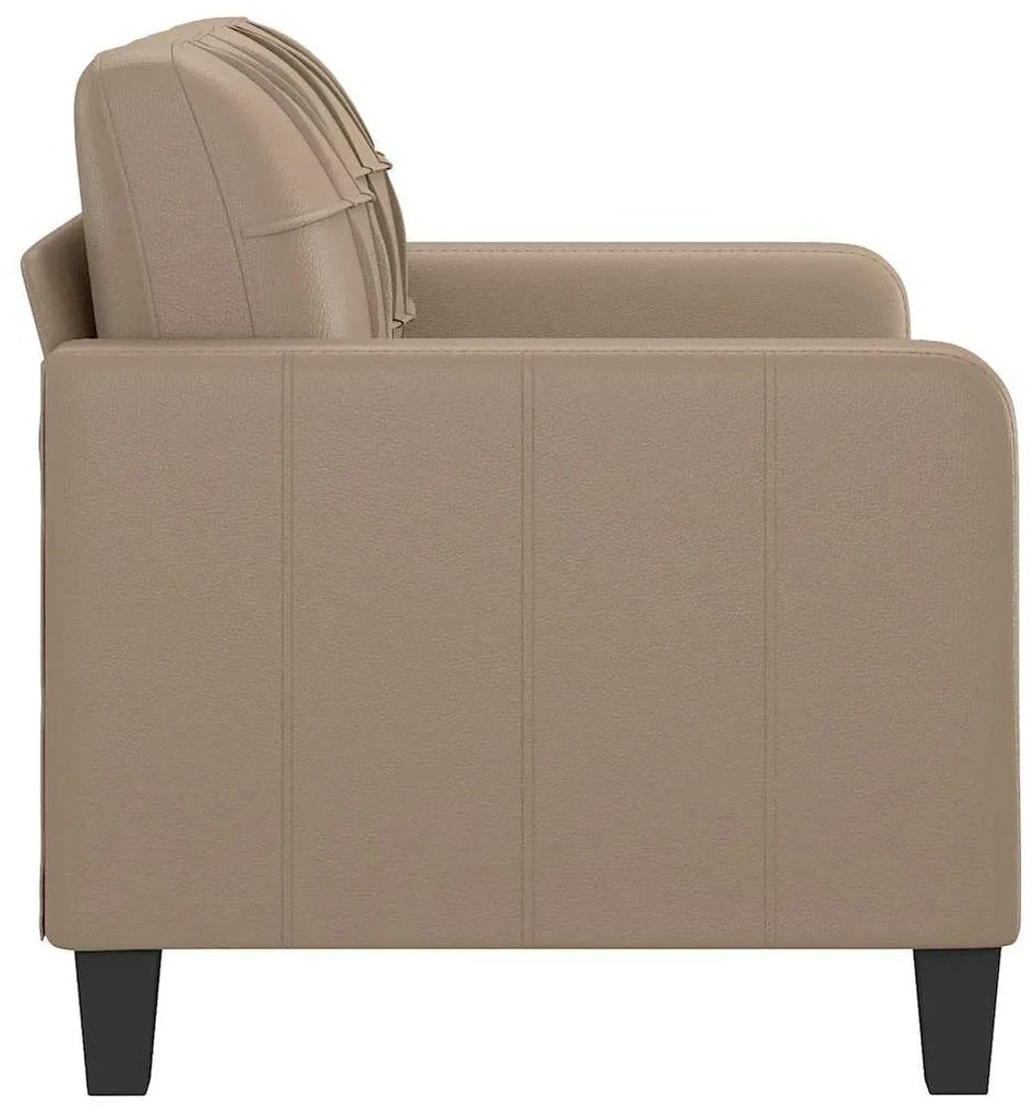 Sofá de 2 lugares 120 cm couro artificial cor cappuccino
