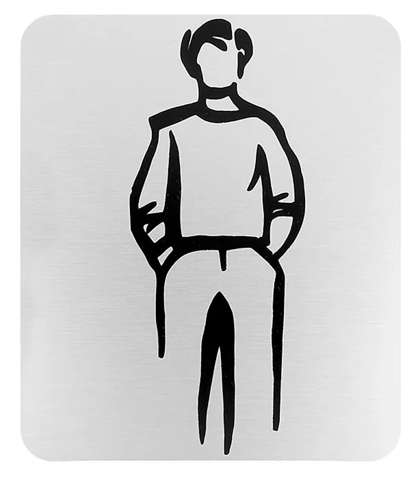 Placa Sinalizadora Homem Branca 12.2X14CM
