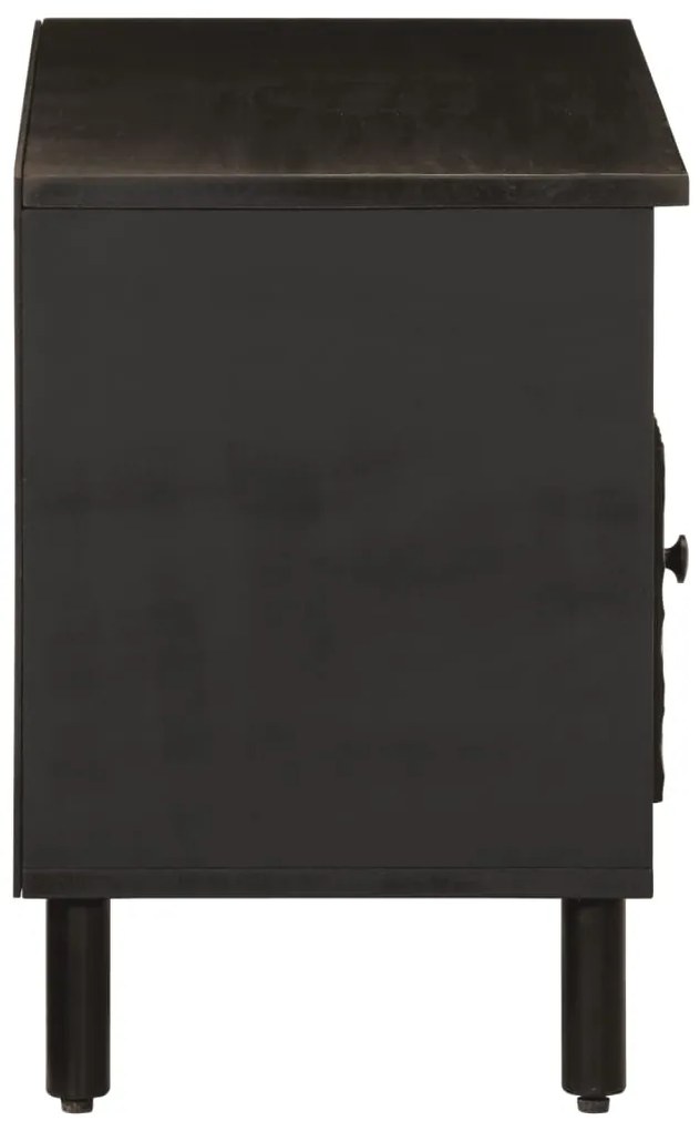 Móvel de TV 80x33x46 cm madeira de mangueira maciça preto