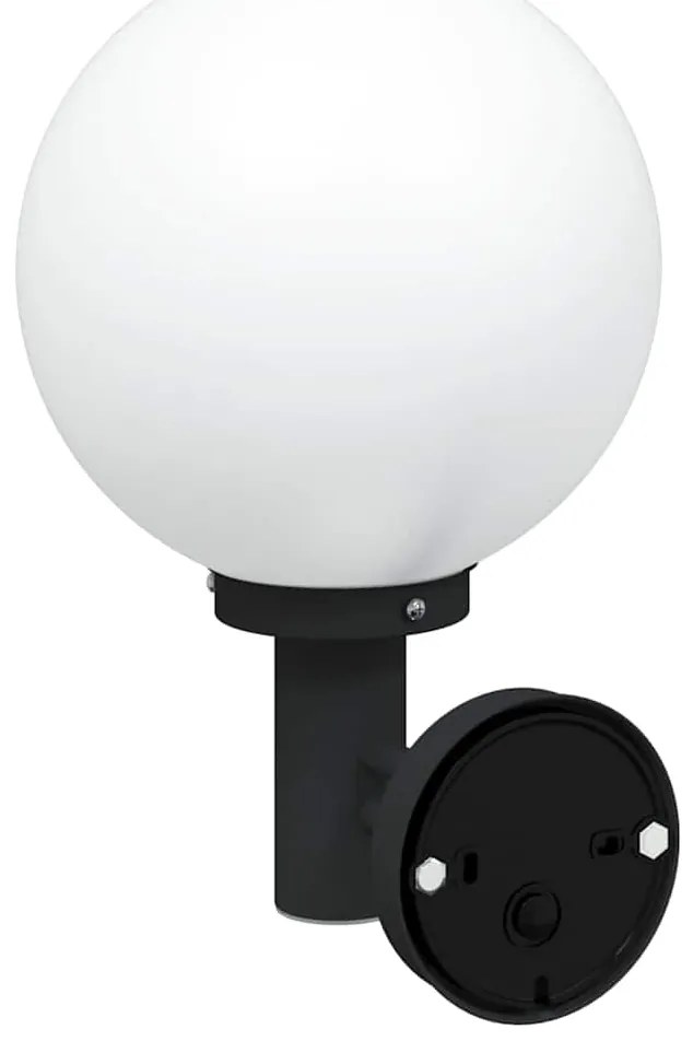 Luzes de Parede Externas com Sensor 2 pcs Aço Inoxidável Preto IP44