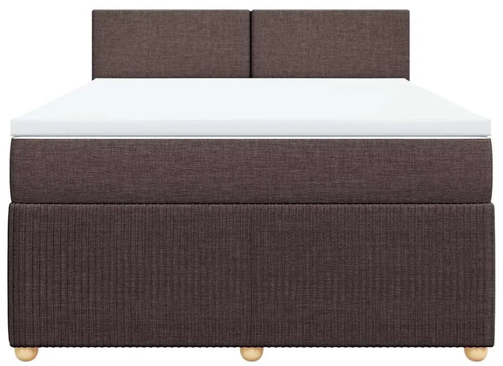 Cama com molas/colchão 140x200 cm tecido castanho-escuro