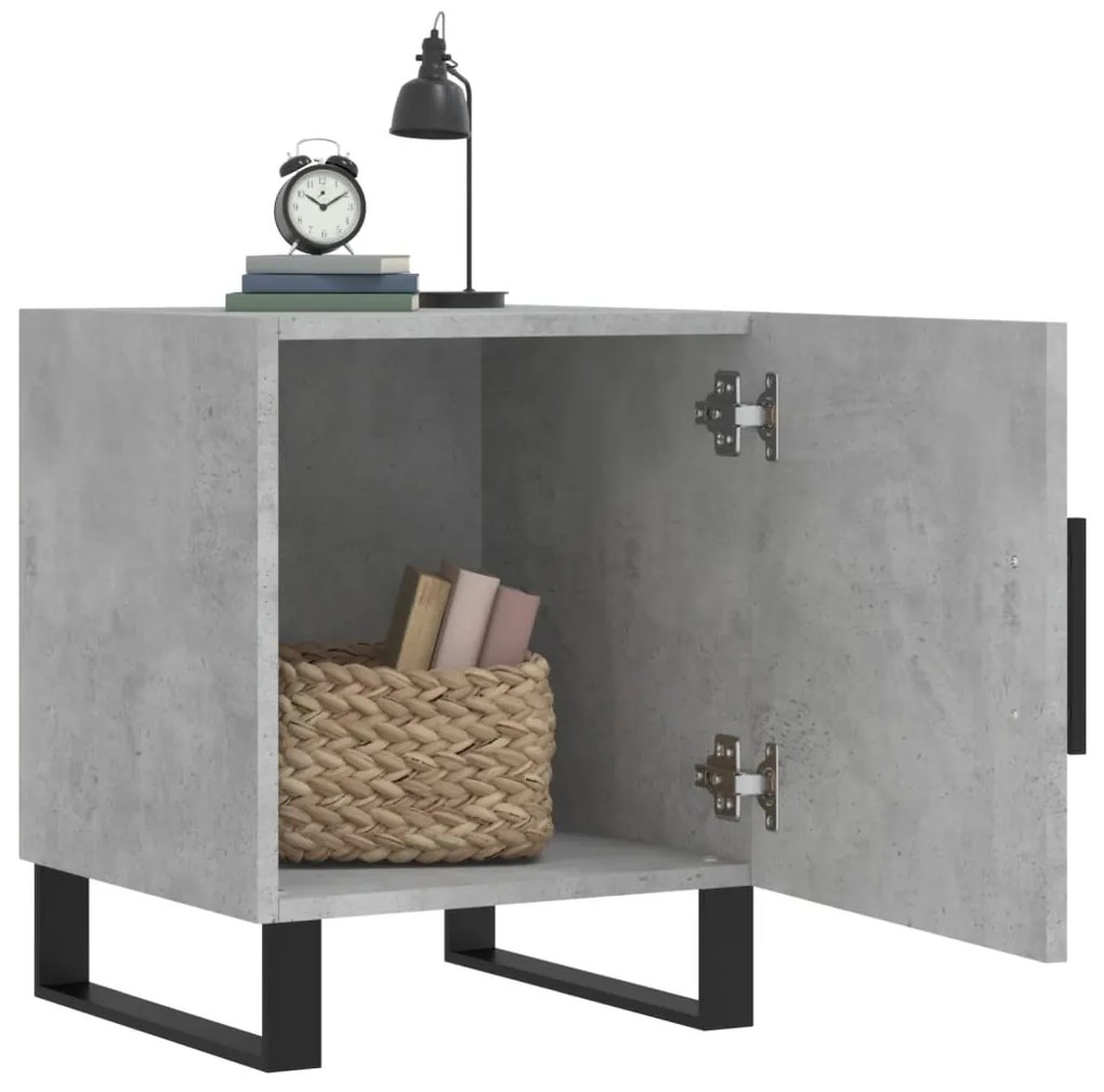 Mesa cabeceira 2pcs 40x40x50 cm derivados madeira cinza cimento