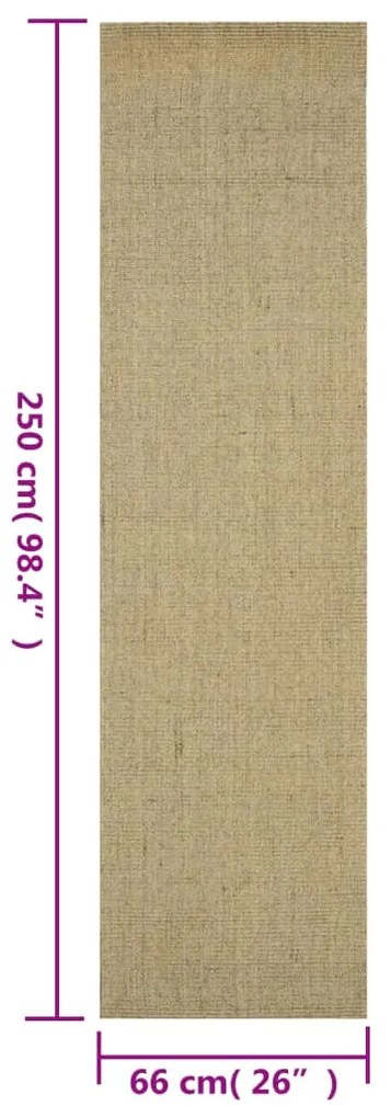 Tapete sisal natural 66x250 cm verde